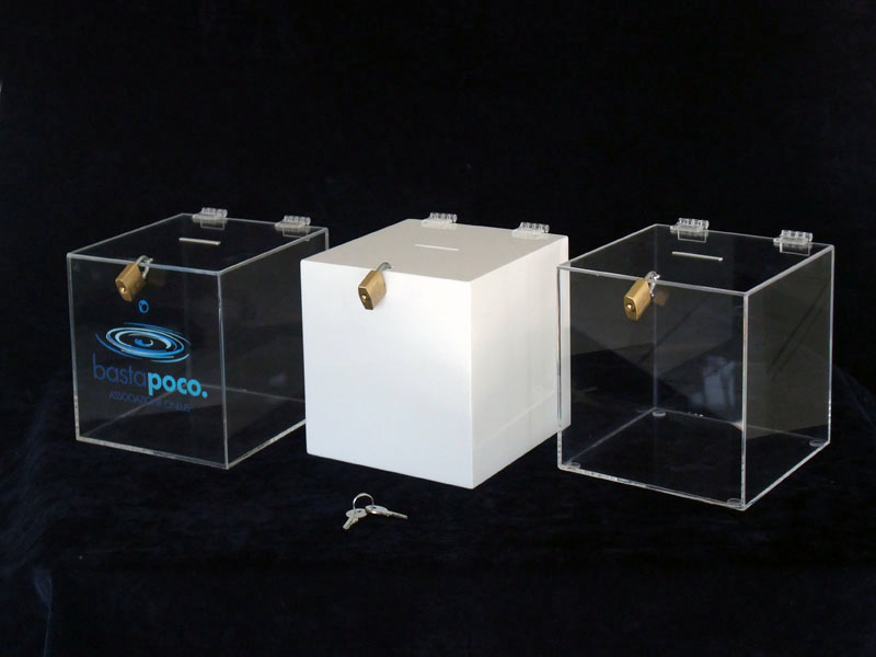 urna salvadanaio plexiglass